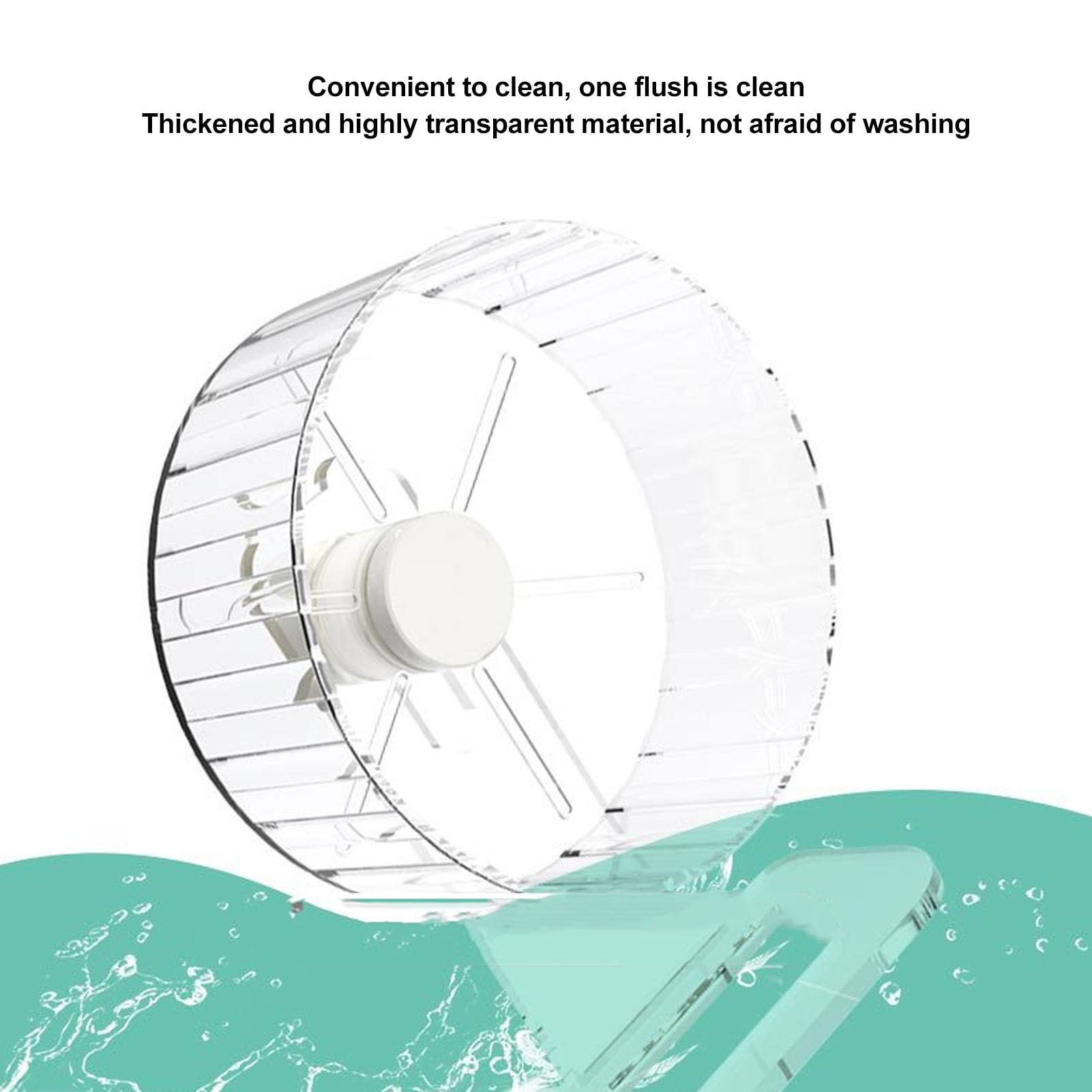 Hamster Running Wheel, Prevent Slip Acrylic Ultra Quiet Versatile Hamster Wheel Easy To Clean Transparent for Hamster Cage (Small)