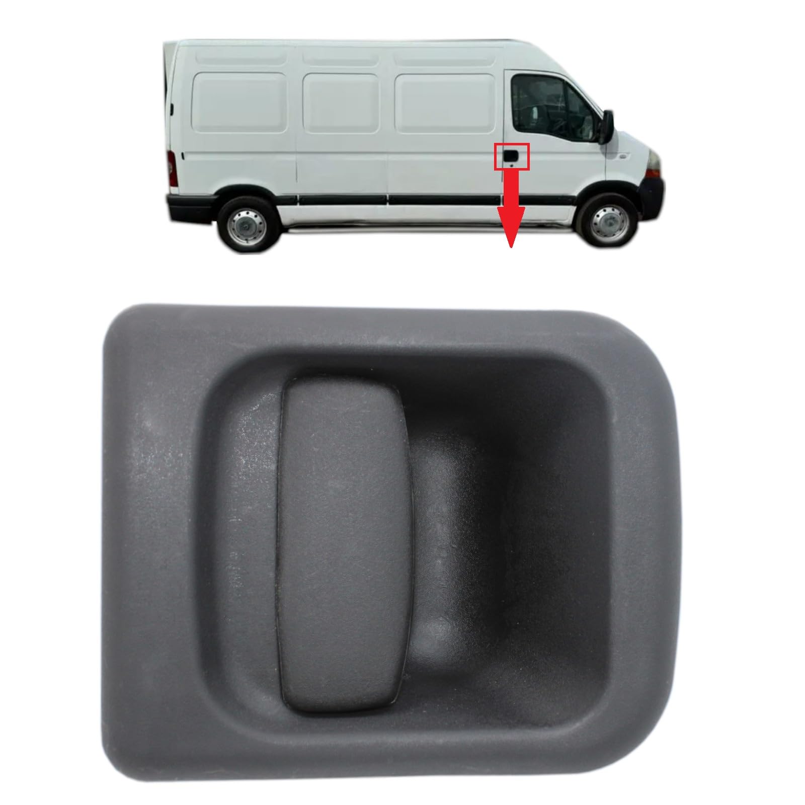 BIAREN Outer Front Right Door Handle for Renault Master Vauxhall Opel Movano Nissan Interstar (1998-2010) 7700352489 8060600QAB 4500489 9160789