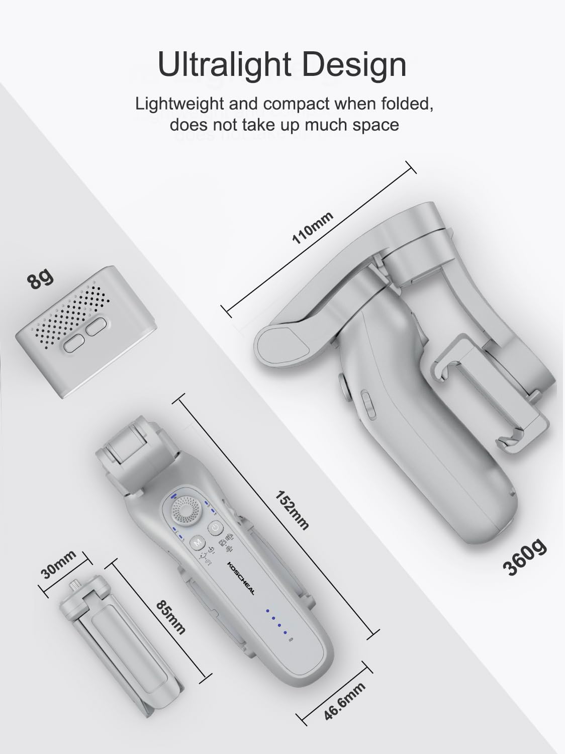 KOSCHEAL L7BPro Ultralight Design with dimensions
