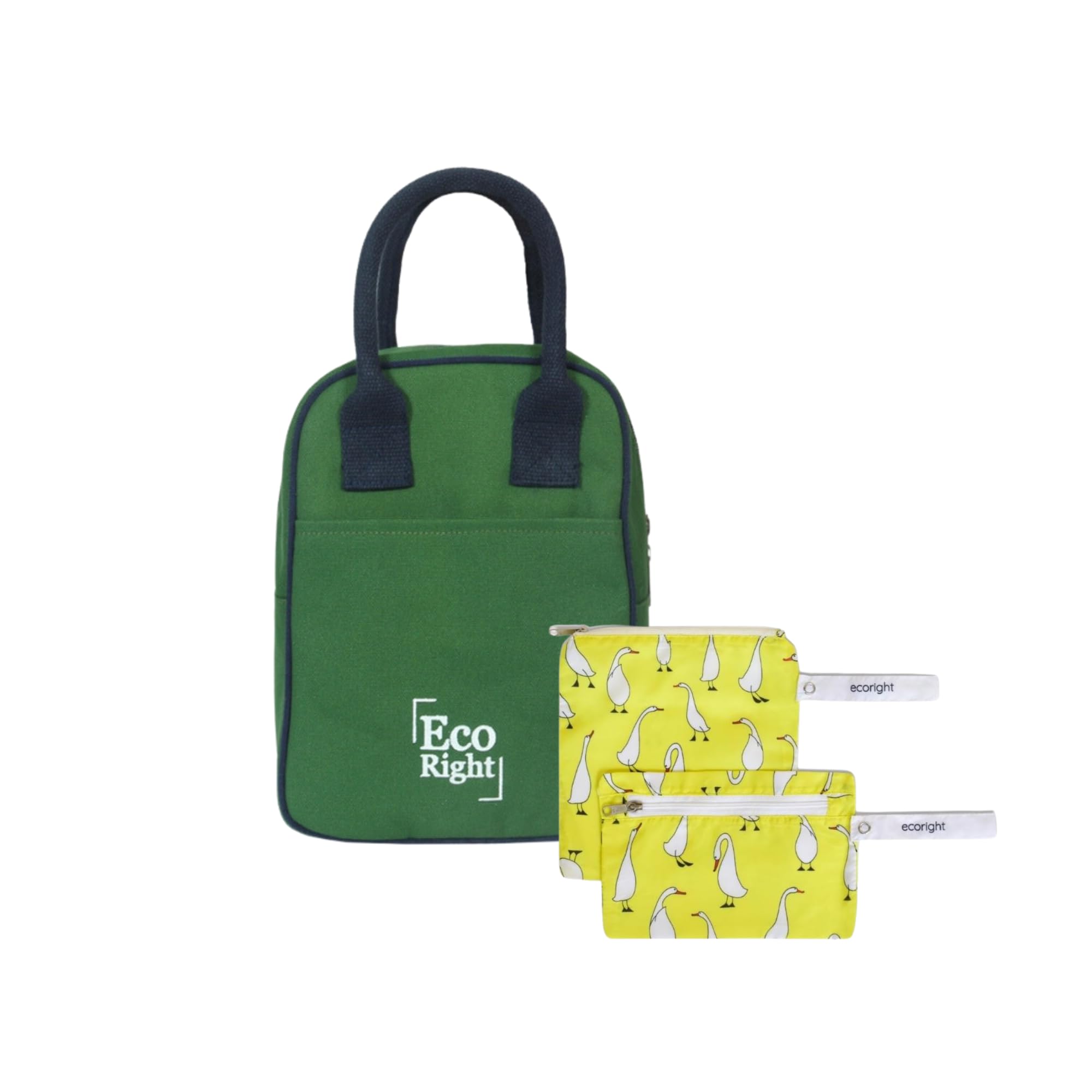 Eco Right Lunch Bags for Office Women & Men, Insulated Lunch Bag for Kids, Tiffin Bag with Bottle Holder, Carry Handle & Pocket