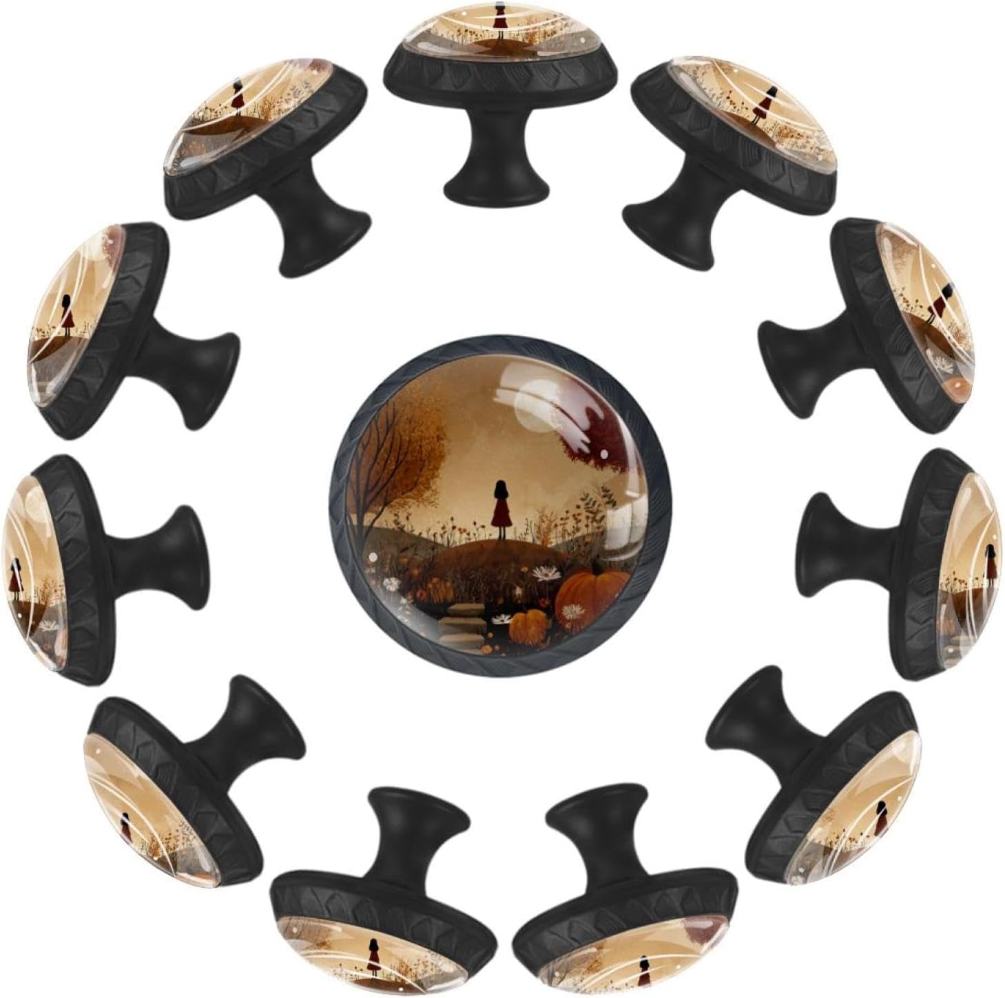 Black Skeleton Pink Pattern (2) Patterned Cabinet Knobs, Durable Drawer Pulls with Screws for Indoor Use