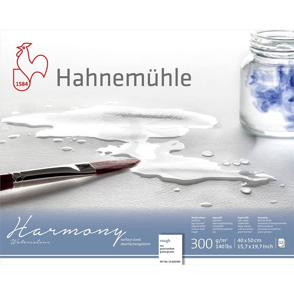 Hahnemühle Harmony Watercolour, rau, 40 x 50cm, 300g/m², naturweiß, 12 Blatt