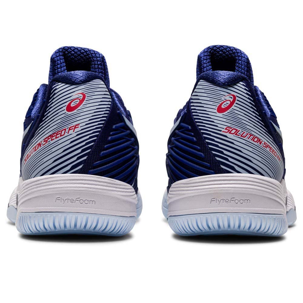 ASICS Donna Solution Speed FF 2 AC Scarpe da Tennis Scarpa per Tutte Le Superfici Blu Scuro - Blu Chiaro