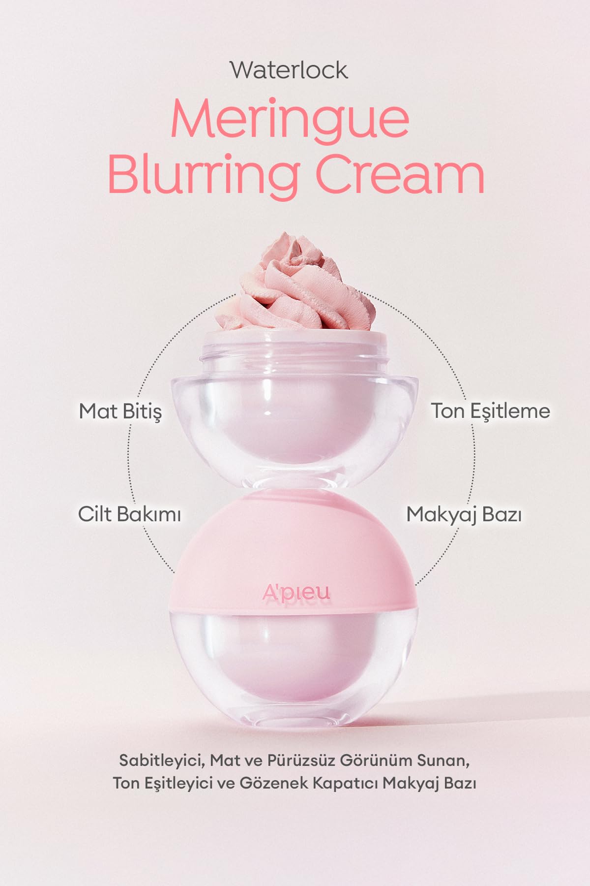 MISSHA Blur Etki Sunan Ton Eşitleyici Sabitleyici Mat Makyaj Bazı Apıeu Waterlock Meringue Blurring Cream Blurring Cream
