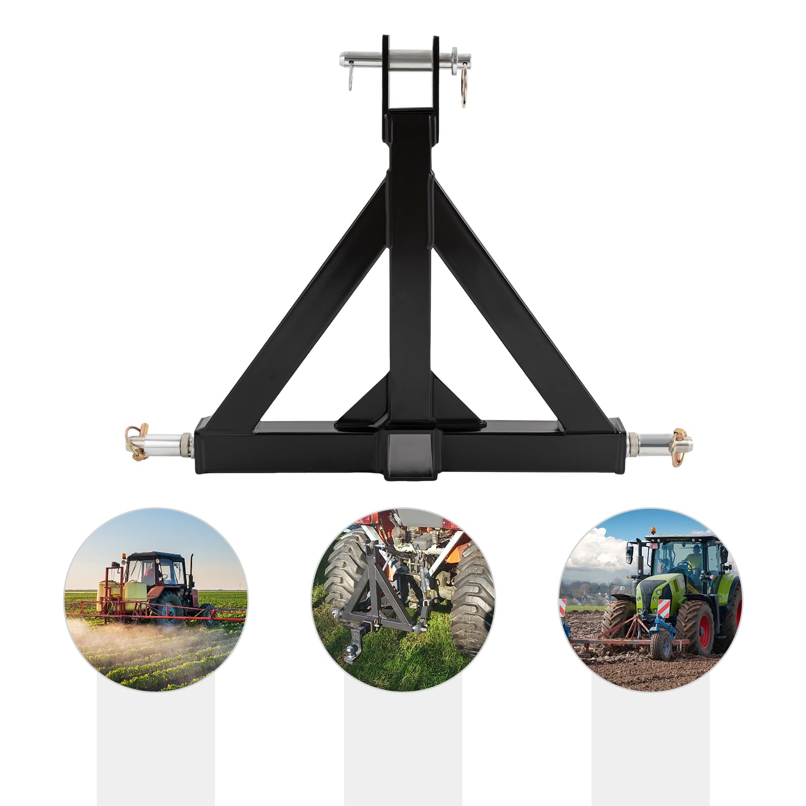 3 puntos de enganche de remolque de 2 pulgadas Trailer Hitch Tractor Zugmaul Acero 19in Heavy Duty acoplamiento de tres puntos de remolque agrícola
