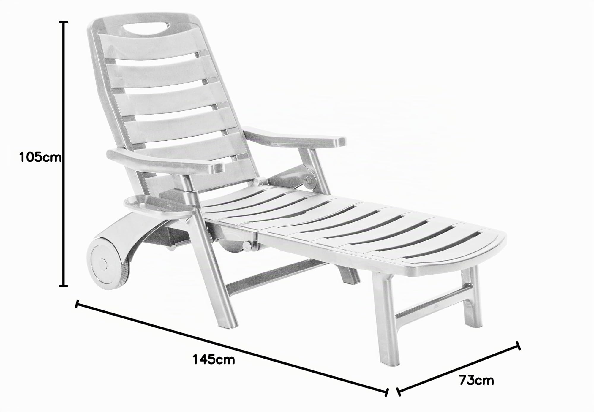 Grazioli 6800/B Lettino/Poltrona Premiere Pieghevole, Bianco