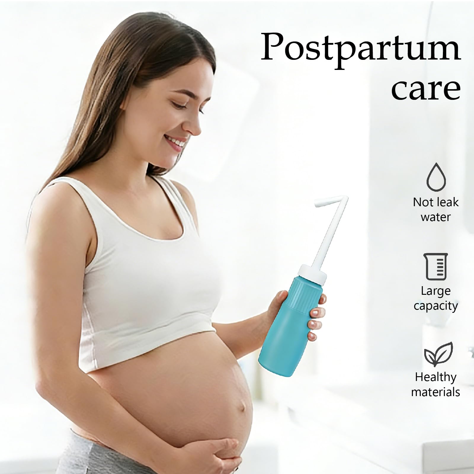 Bidé portátil para viajes, botella Peri a prueba de fugas, cuidado posparto, botella de lavado de higiene personal de mano con boquilla retráctil y bolsa de almacenamiento, registrado por la FDA y