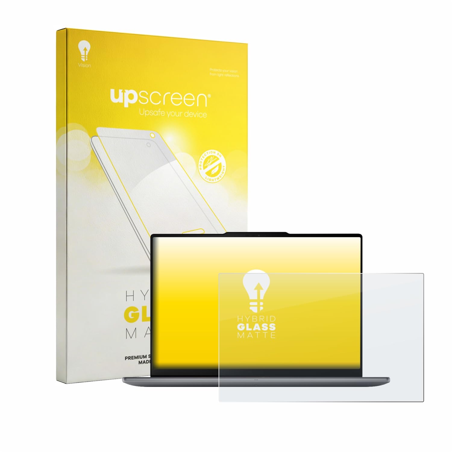 upscreen Lámina Cristales para Lenovo Yoga Pro 7a Gen 11 15" | , Mate Protección Pantalla Made in Germany, Anti-Reflejos 9H Dureza Hybrid Tempered Glass