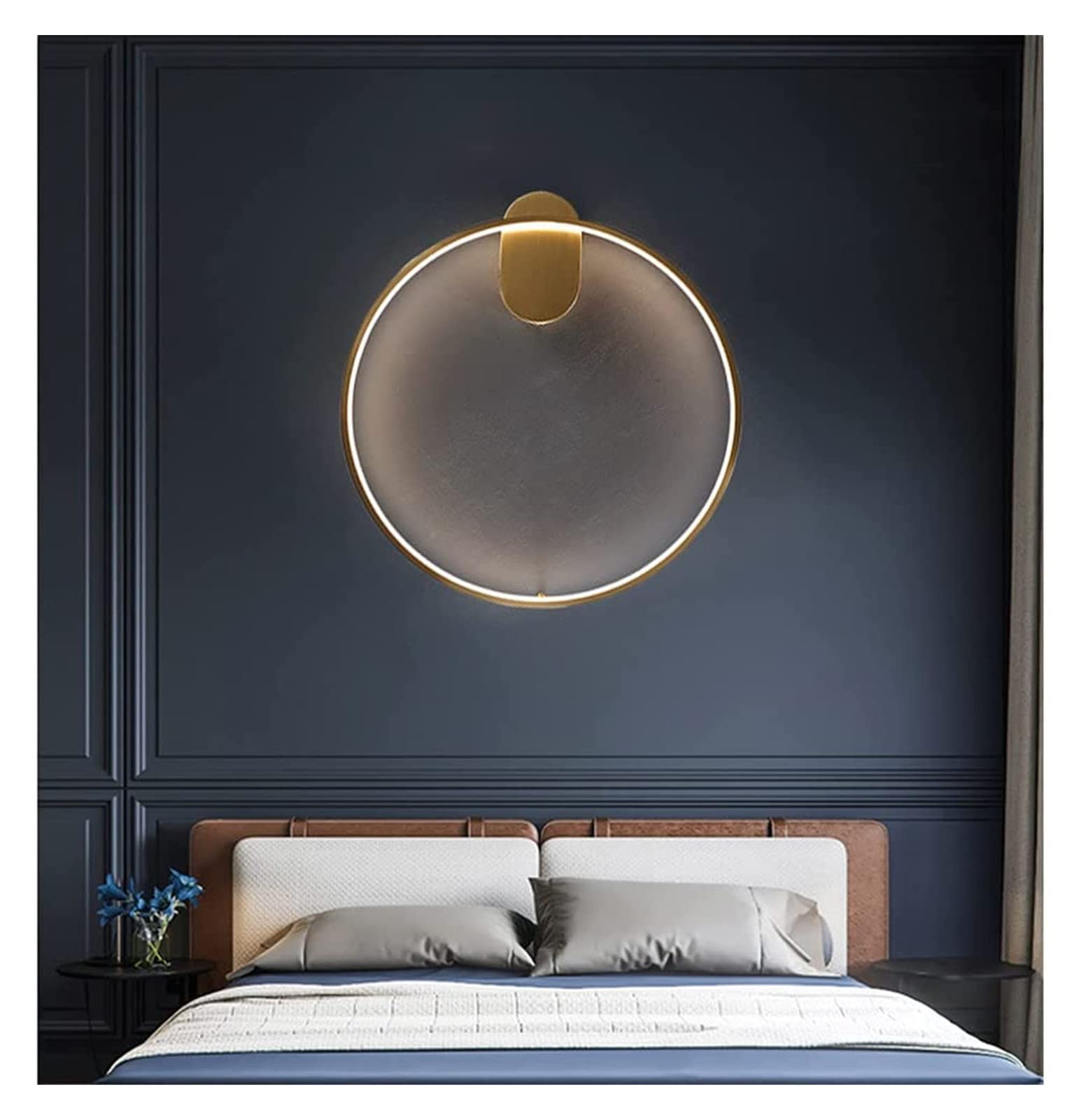 ZTCHSENZT Wall Lamp Chandelier Light Luxury Copper Brass Wall Sconce Lighting Living Room Porch Aisle Background Wall Decoration Lamp Nordic Minimalist Master Bedroom Bedside Wall,D54CM