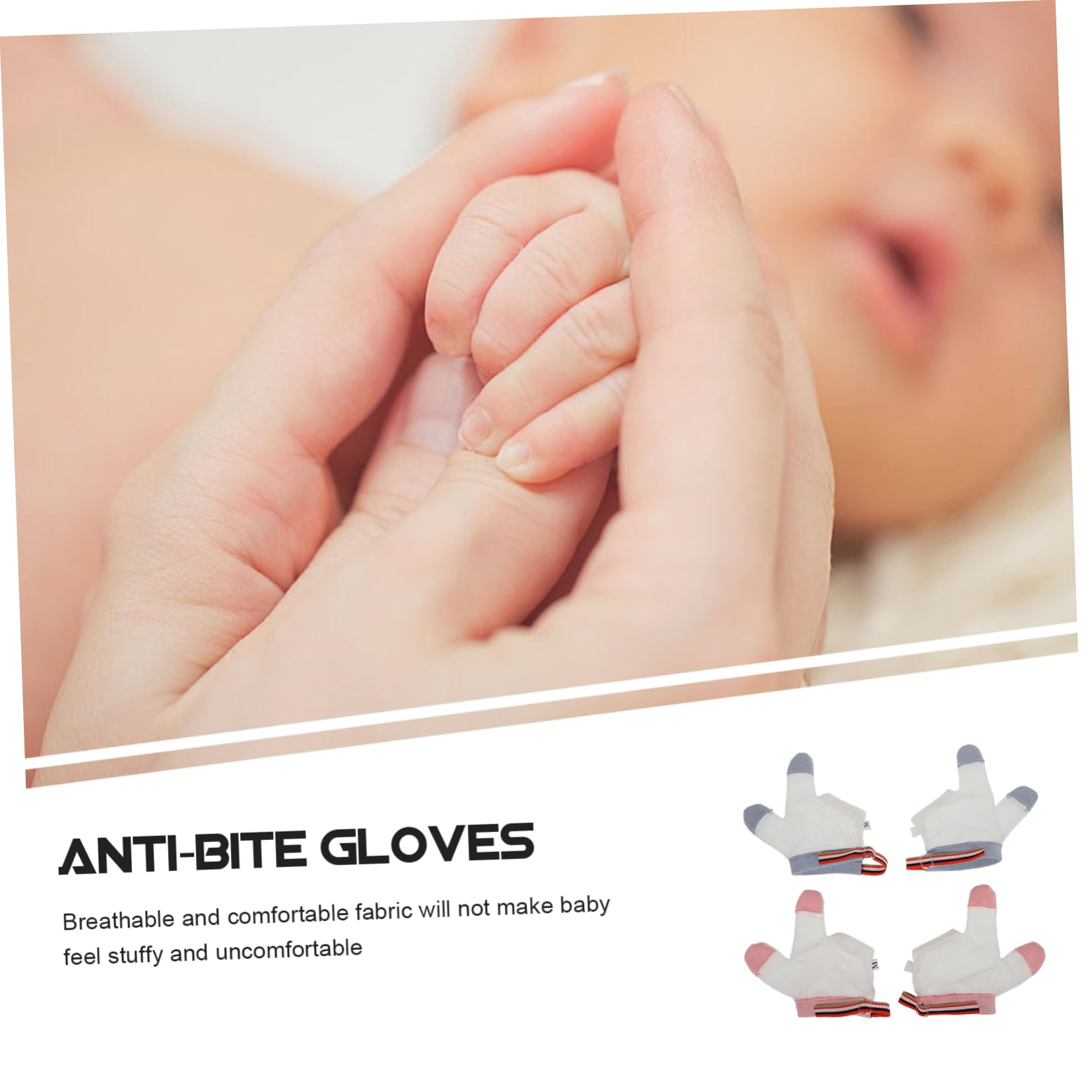VICASKY 10pares Guantes Antichupón Ajustables Para Bebés Protección Para Dedos Diseño Transpirable Para Evitar Chupar El Pulgar y Proteger Las Manos Del Niño Niña