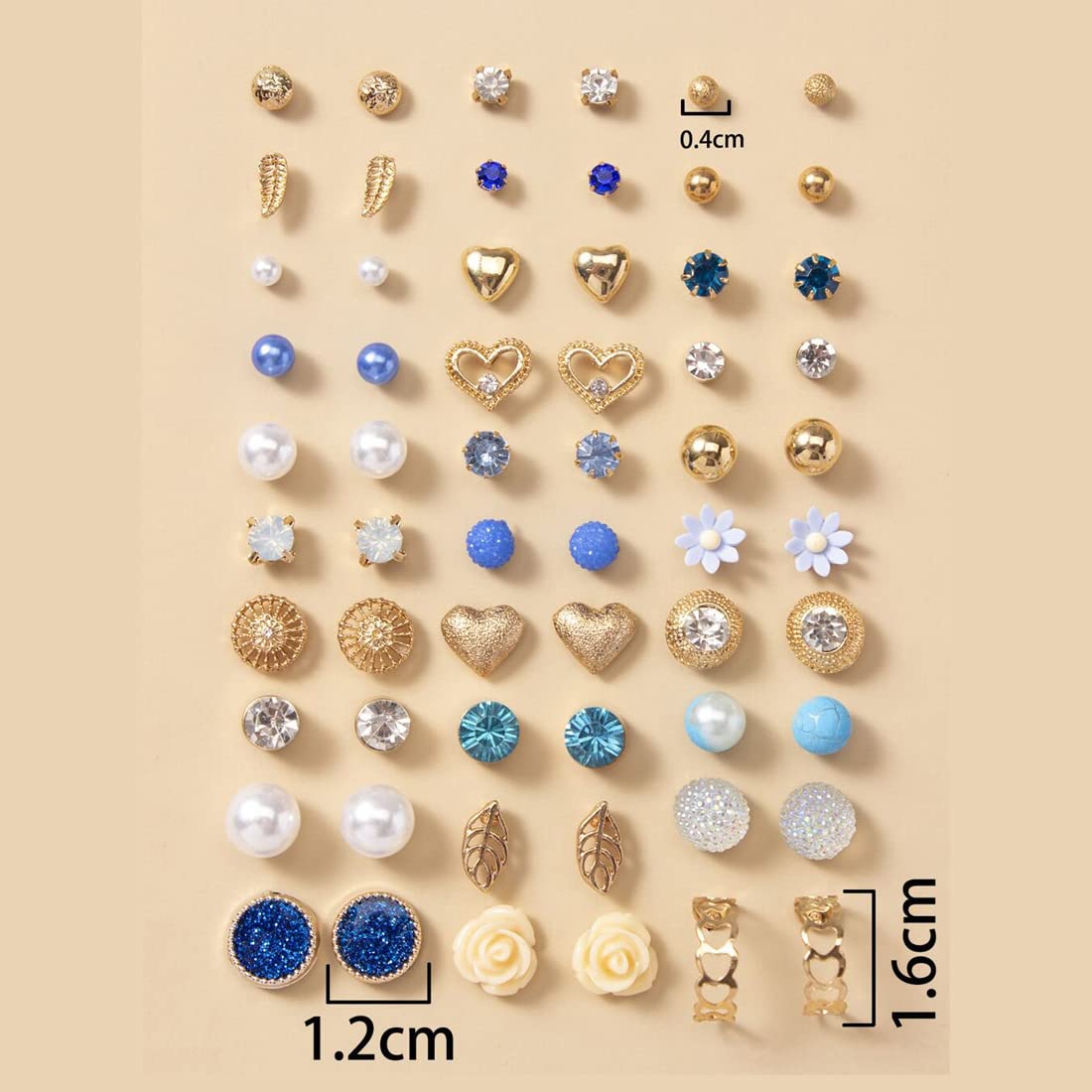 30 Pairs Quirky Plated Studs Combo - JG-PC-ERGB-8686