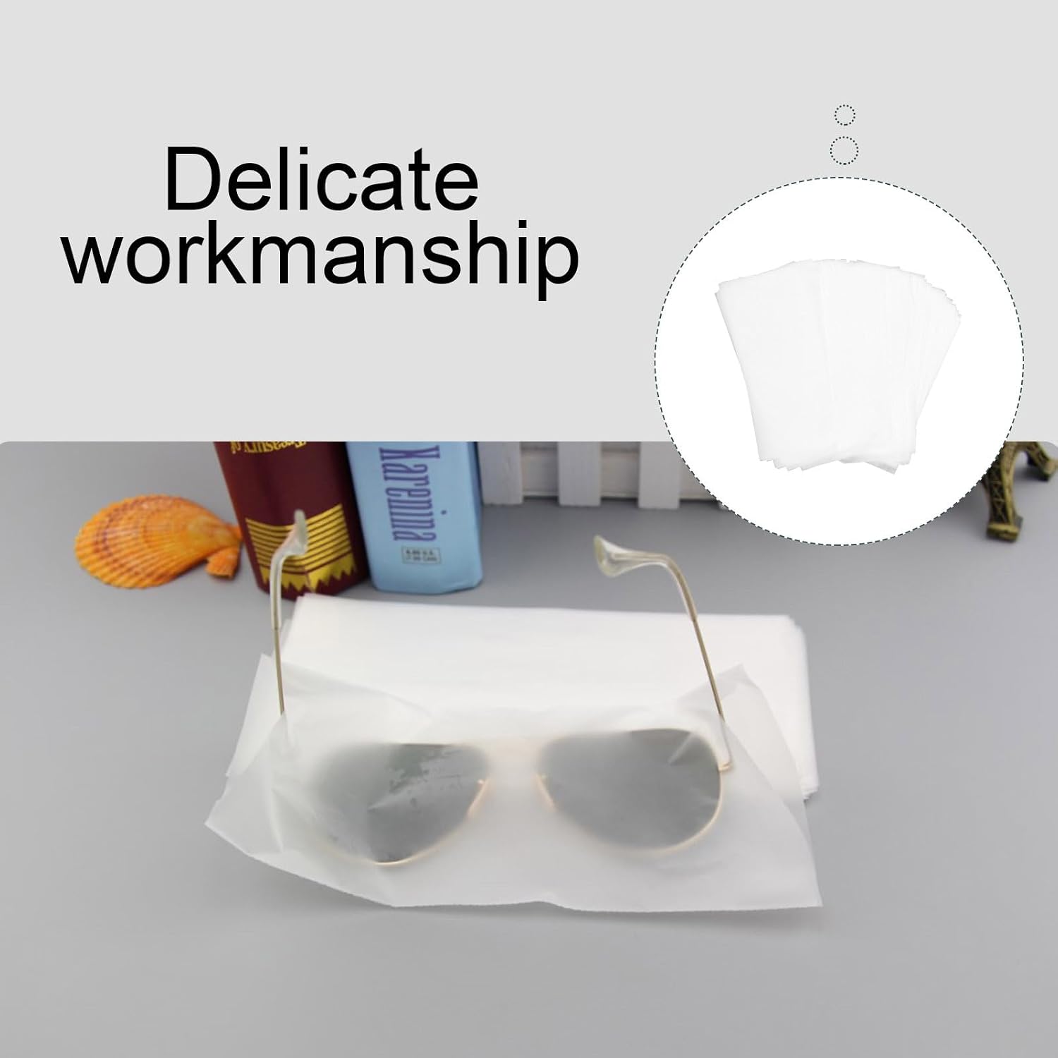 Frosted Glasses Bag Soft Cpe Eyeglass Inner Bags Protective Covers for Standard Size Sunglasses Travel and Daily Use 200 Pcs