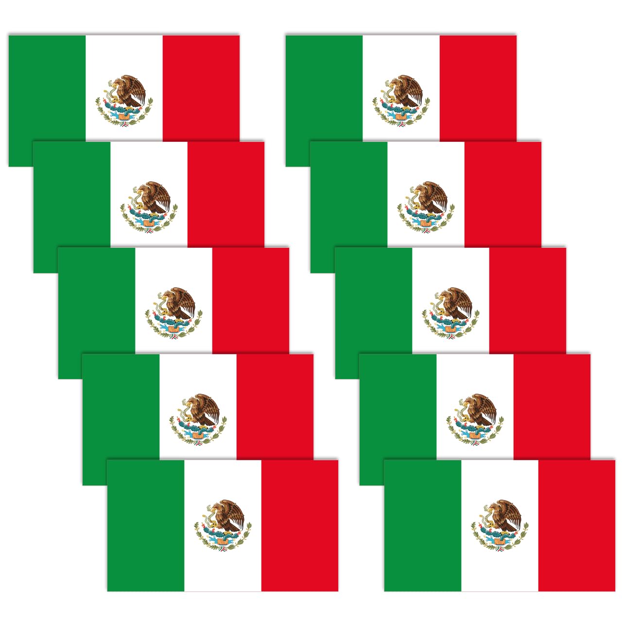 Mexico Flag Stickers,Patriotic Stickers 10 Pack Durable &amp; Waterproof Decals for Car Bumper/Truck/Motorcycle/Helmet/Laptop/Window/Water Bottle/Mail Box