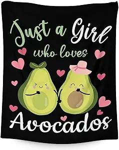 Blanket for Girls - 30"x40" Cute Avocado Throw Gifts - Black Soft Fuzzy Blankets for Couch & Office