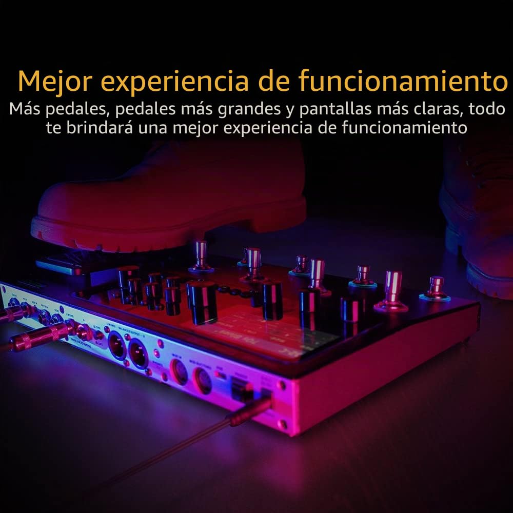 Valeton Guitarras Bajo Pedal de Efectos Multi-Efectos Procesador Guitarras Bajo Modeling IR Gabinets Simulación con FX Loop MIDI I/O Expression Pedal estéreo OTG USB Audio Interface GP-200