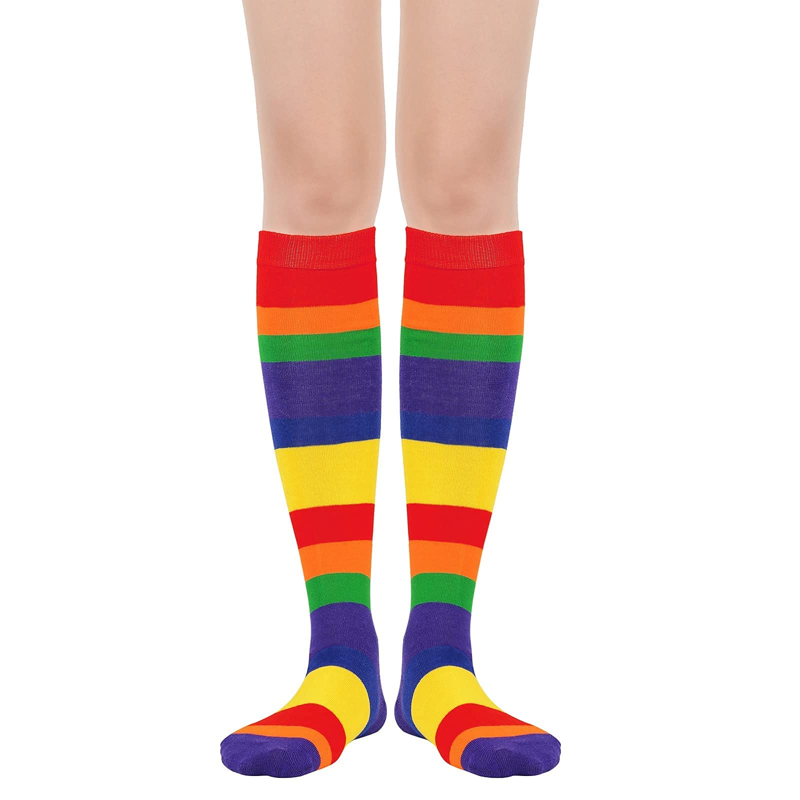 American Trends Striped Knee High Socks for Women Thigh High Socks Long Leg Warmers