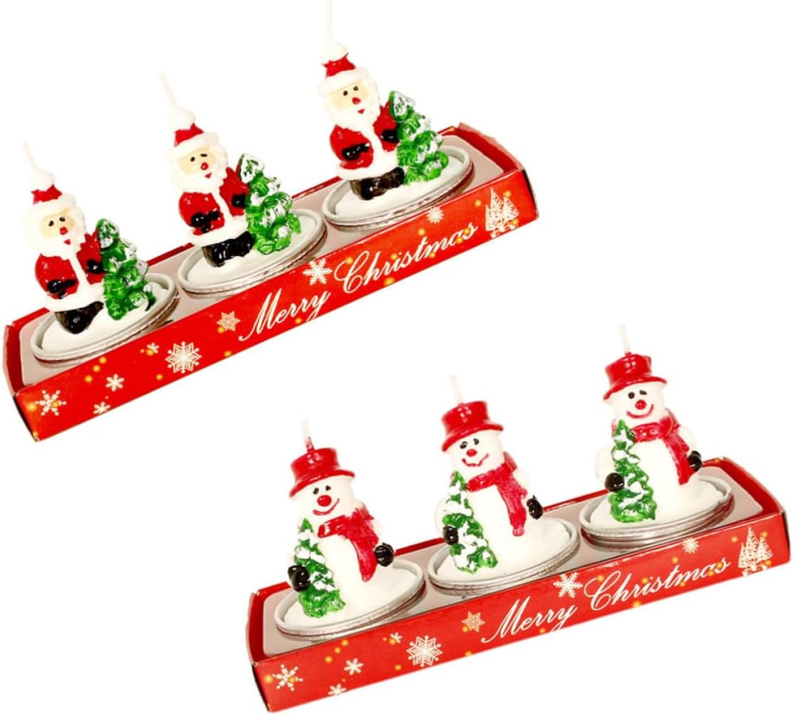 3pcs Christmas Themed Decorative Candle for Christmas Decoration Xmas