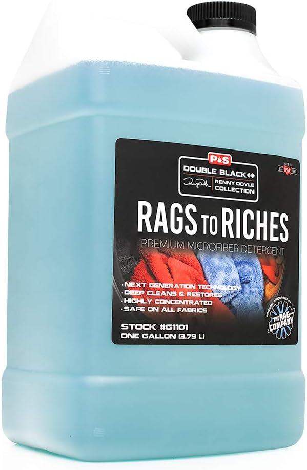 P&S Professional Detail Products - Rags to Riches - Premium Microfiber Detergent, Deep Cleans and Restores, Safe on All Fabrics, Highly Concentrated, Next Generation Cleaning Technology (1 gallon)
