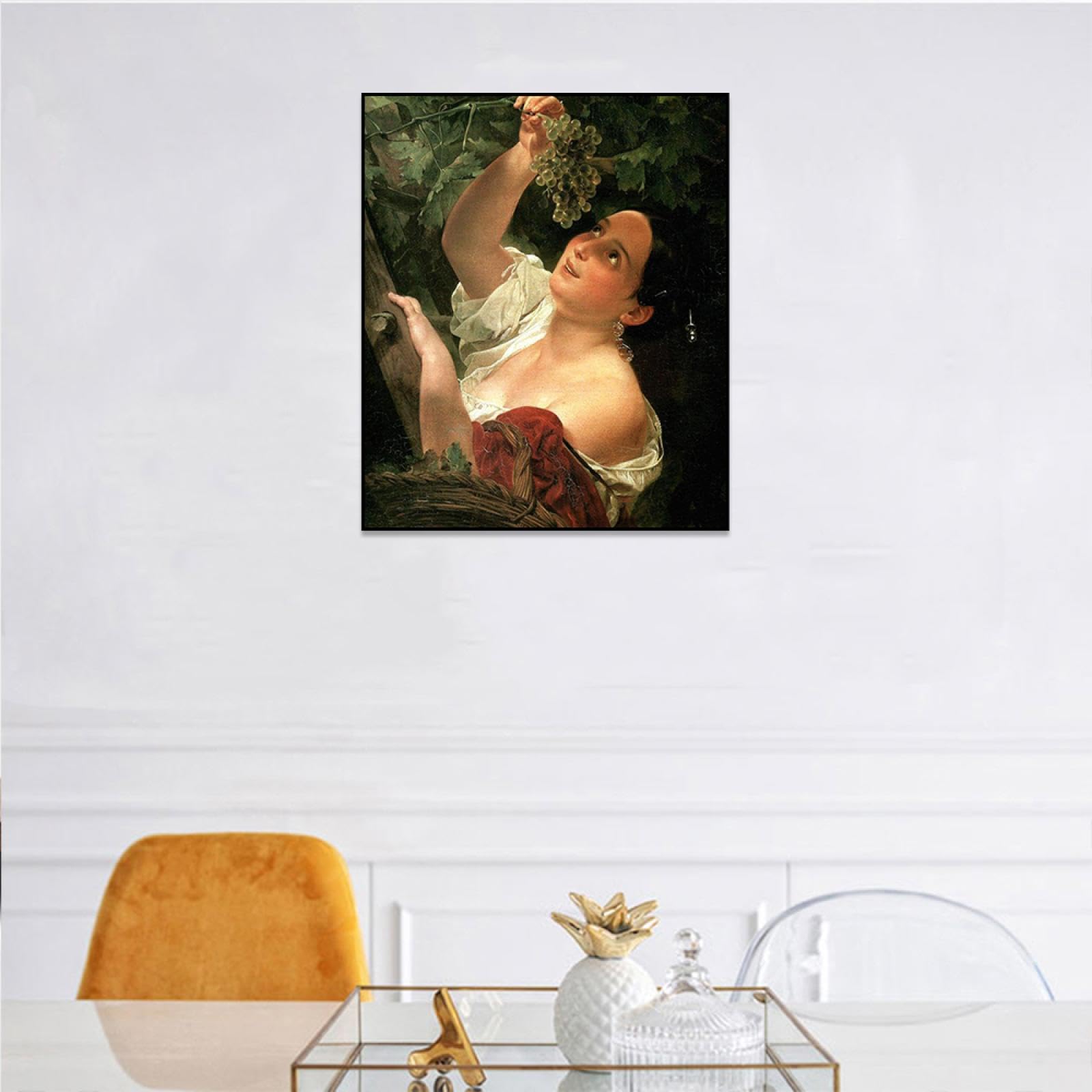 LXURY Karl Bryullov zdjęcia włoskie południe słynna sztuka ścienna wydruk na płótnie plakat artystyczny do dekoracji wnętrz 60 x 72 cm czarny oprawiony