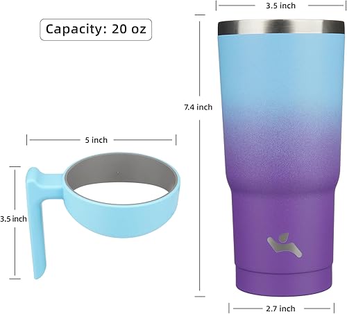 Miniatura 250 de 10 oz Tumbler with Handle and 2 Straw 2 Lid, Insulated Water Bottle Stainless Steel Vacuum Cup Reusable Travel Mug,Turquoise Negro