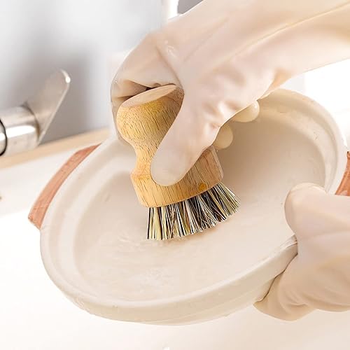 Miniatura 5 de GDJGTA Cepillo de limpieza de sisal pequeño para cocina, plato de verduras, olla de frutas, cepillo de lavado, cepillo de botella de silicona (A,