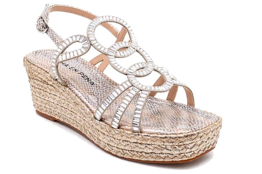 Sandalias con cuña media Alma en Pena para mujer de esparto - Mujer