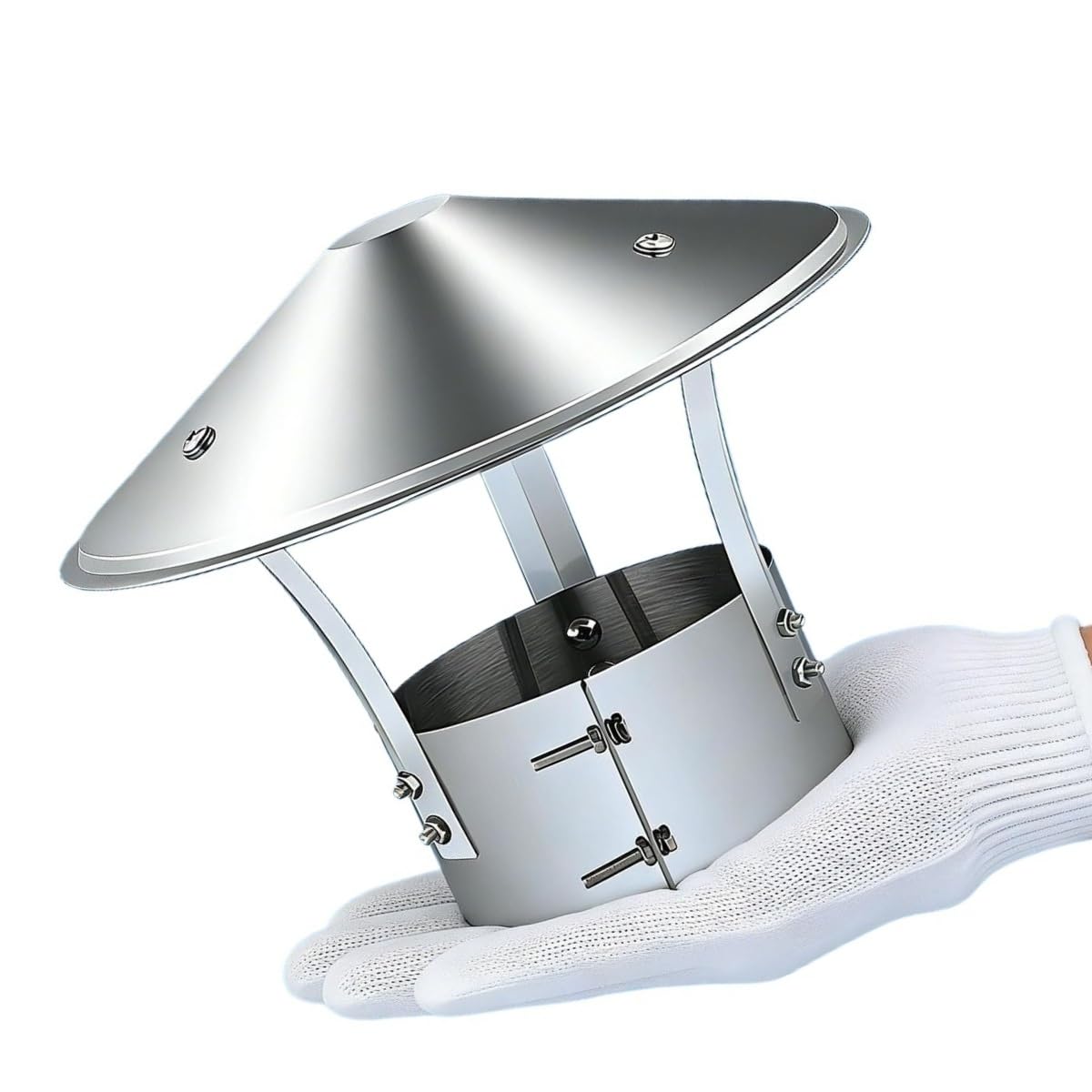 201 Stainless Steel Cone Chimney Cap Roof Rain Cover(5.9in)
