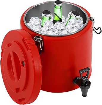 Stainless Steel Insulated Beverage Dispenser, Hot Beverage Dispenser with Spigot Handle, Insulated Beverage Dispenser for Hot Tea Coffee Milk Juice Water Restaurant Drink Shop 10L/2.64gal