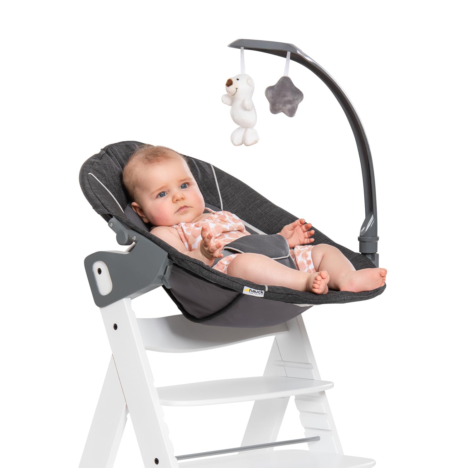 Hauck Alpha+ in Deluxe Bouncer and Baby Rocker, Melange Grey from  Birth, Newborn Set, Compatible with Alpha Highchair, Click On
