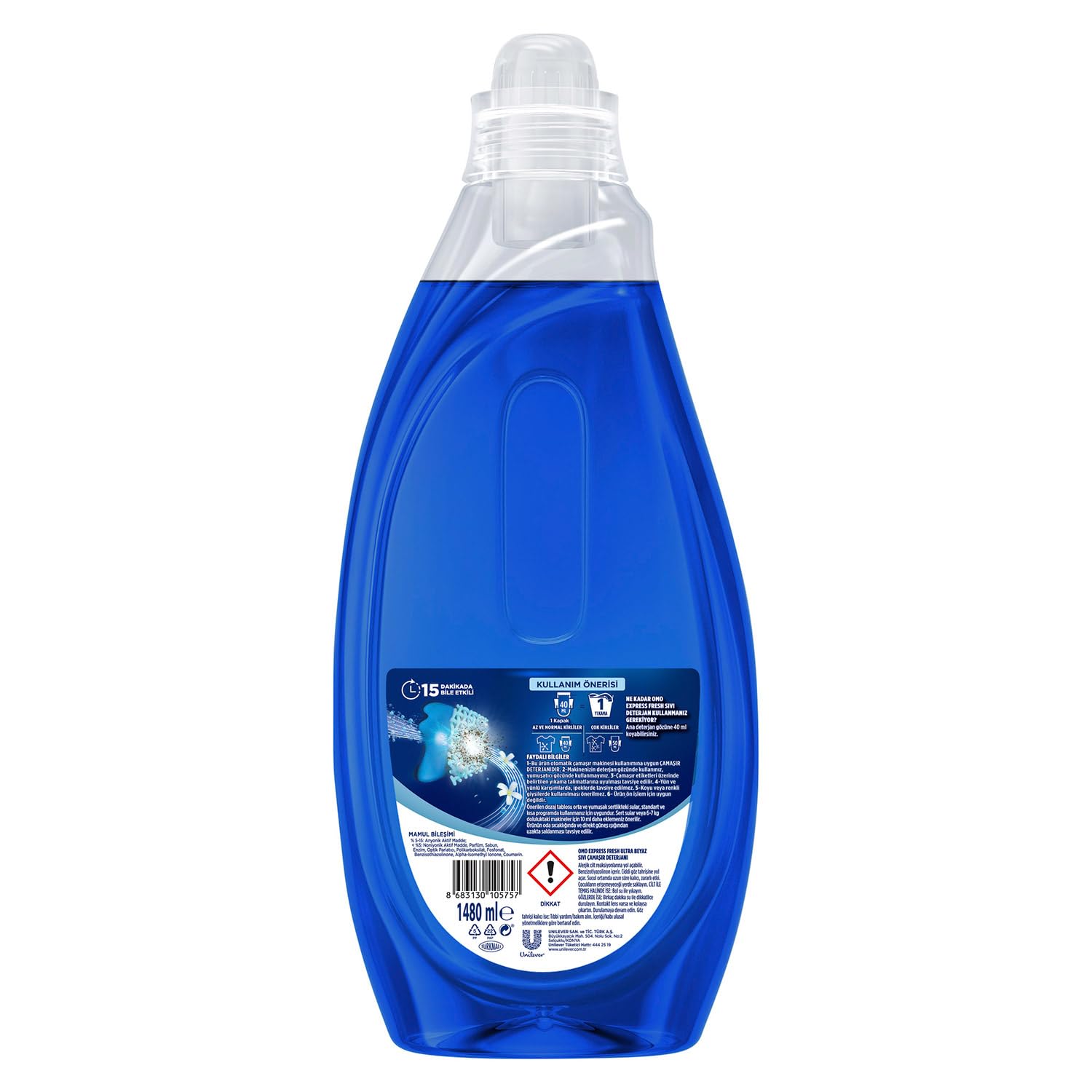 OMO Express Fresh Ultra Beyaz Sıvı Çamaşır Deterjanı 1480 ml