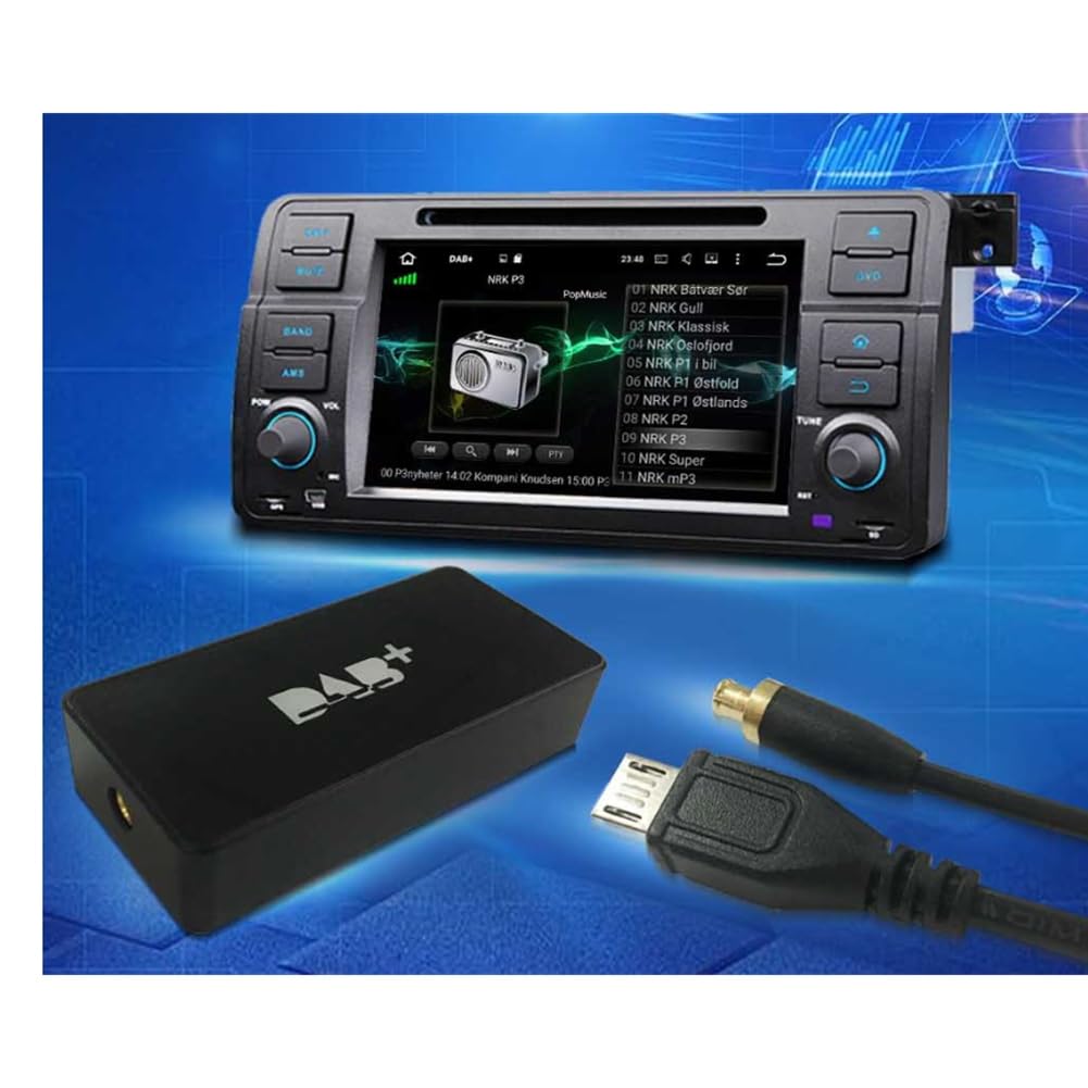 Antena Receptora + para Radio Estéreo de Coche Android con Adaptador USB. Escaneo Automático de de Canales. Uso de la Aplicación Logo.