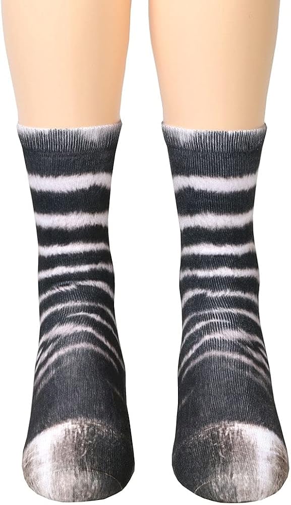 Unisex Adult Animal Paw Crew Socks - Sublimated Print