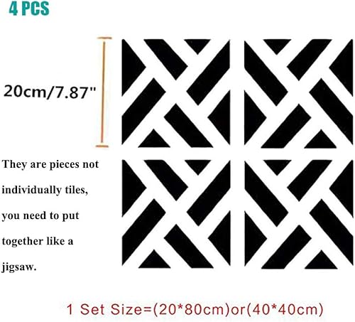 Miniatura 7 de Calcomanías de pared con espejo 3D, 4 piezas acrílicas cuadradas con patrón geométrico para bricolaje, azulejos autoadhesivos para pared, azulejos