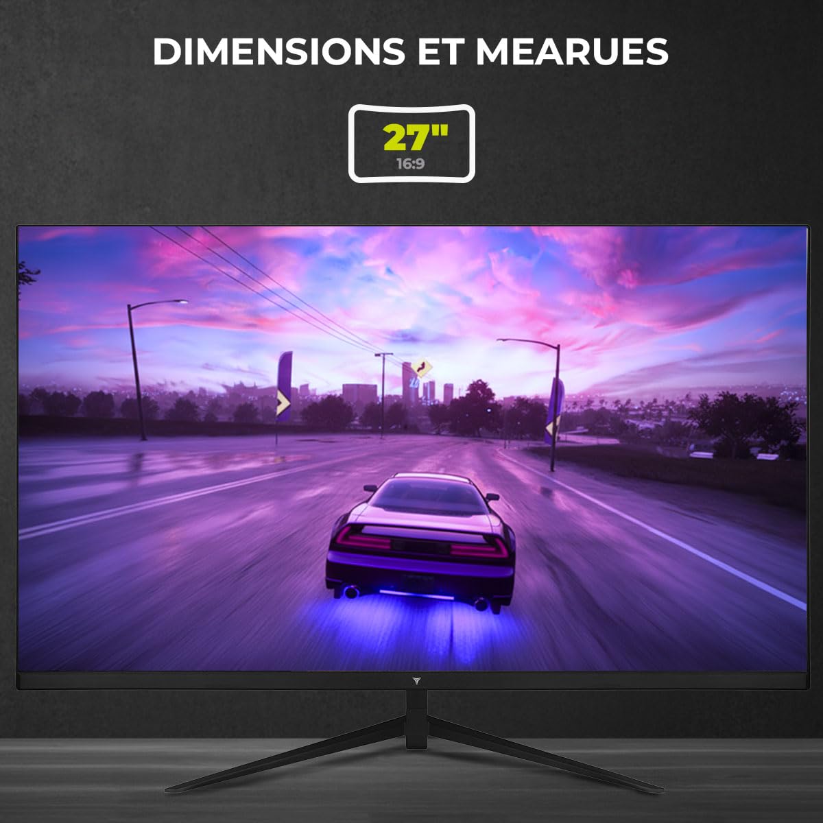 YEYIAN Elysium Écran plat Gaming 27" FHD | 1920 x 1080 | Panneau Fast IPS | View 178° | 1000:1 | 180 Hz | 16:9 | 16,7 m Couleurs | Réponse 1 ms OD | VESA | DisplayPort 1.2 HDMI 1.4 | YMF - IPF27-M1