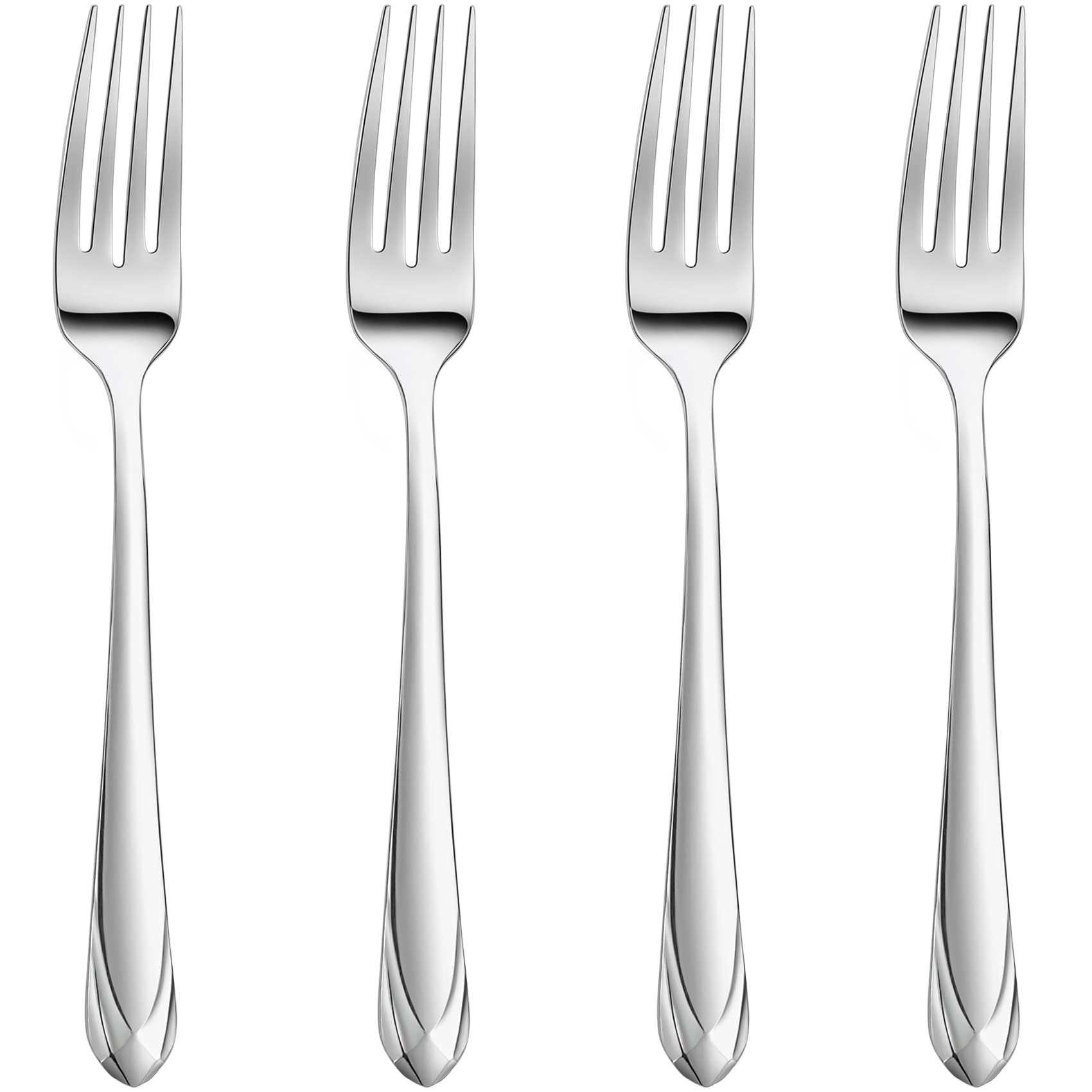 KEAWELL Premium Elena Forks, 4-Piece Fork Set, 18/10 Stainless Steel, Mirror Polished, Dishwasher Safe (8.3" Dinner Fork)