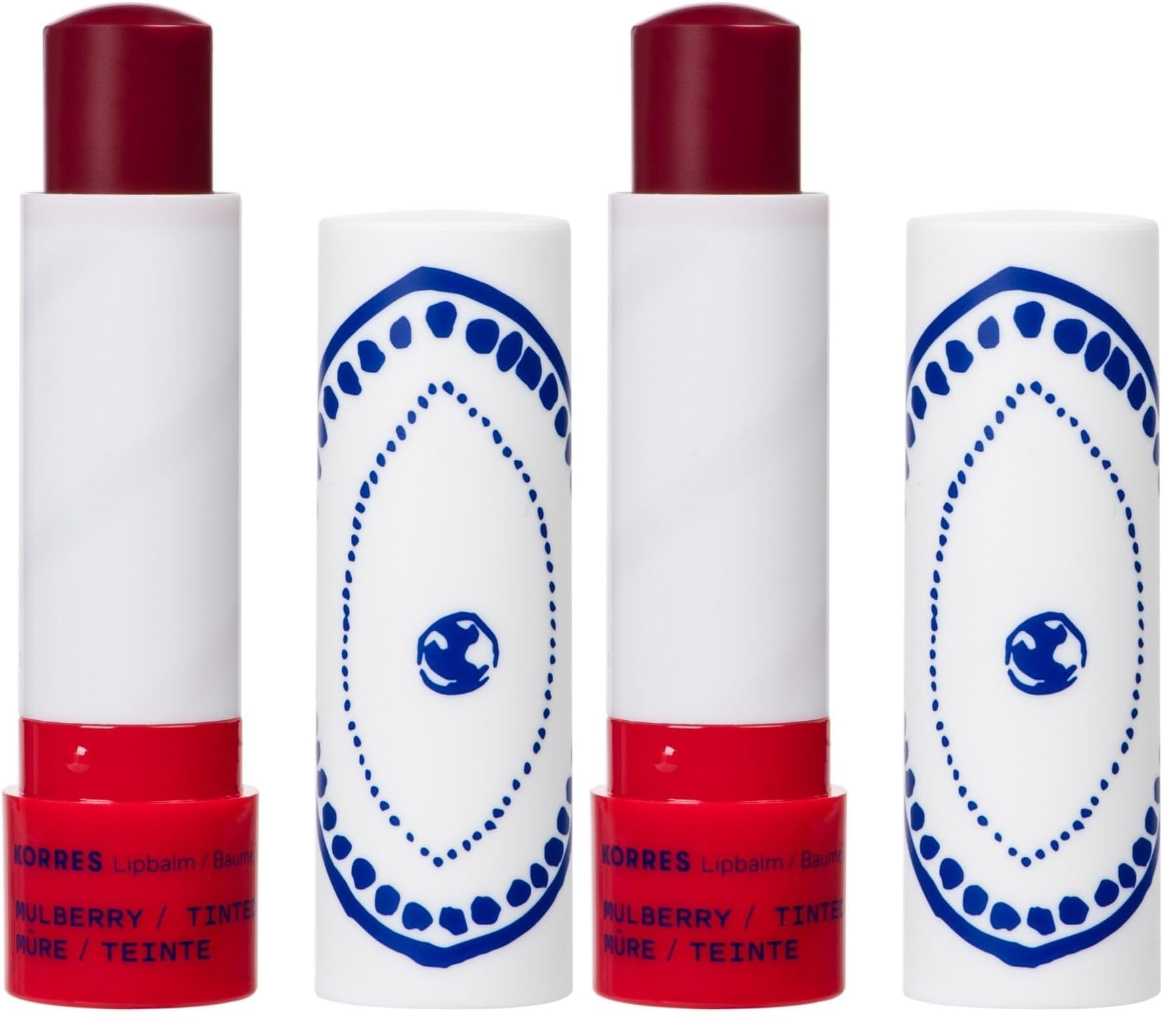 KORRES pflegender Lip Balm Mulberry getönt mauve, Lippenpflege mit Johanniskrautöl, vegan & dermatologisch getestet, 4,5 g (Packung mit 2)