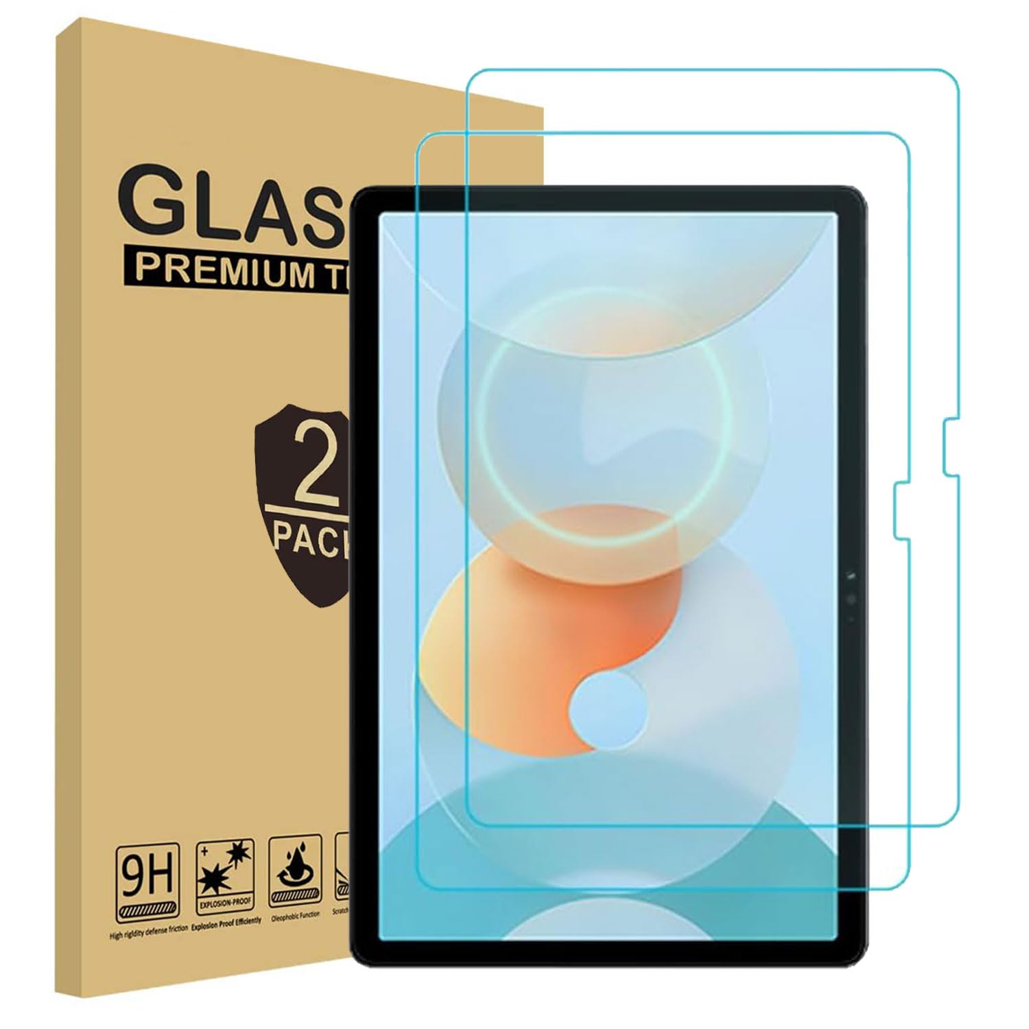 Zukof 2 Pack Tempered Glass Screen Protector for UMIDIGI G5 Tab Android 13 Tablet 10.1 Inch, Case Friendly Anti-Scratch 9H Screen Saver