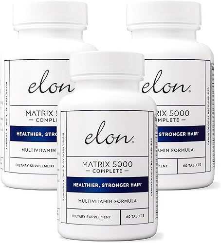 Elon Matrix 5000 - Multivitamínico completo, vitaminas para el crecimiento de la piel, el cabello y las uñas, vitaminas saludables para el