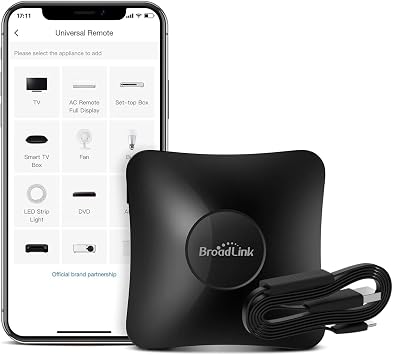 BroadLink RM4 Pro IR/RF Universal Remote with HTS2 Cable, All-in-One Hub, Code-Learning Wi-Fi Remote Control for TV, Air Conditioner, Curtain Motor, Works with Alexa, Google Home. 2.4GHz Wi-Fi Only