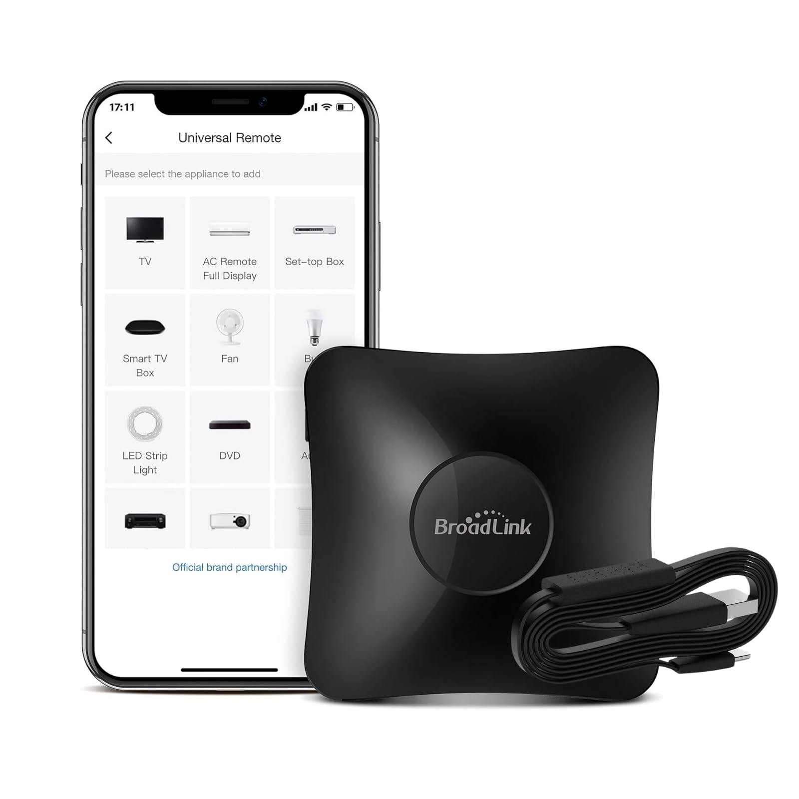 BroadLink RM4 Pro Télécommande Universelle IR et RF, Codes d'apprentissage de la télécommande WiFi pour la Maison Intelligente et Les appareils ménagers TV, STB, AC, Moteur de Rideau Compatible Alexa
