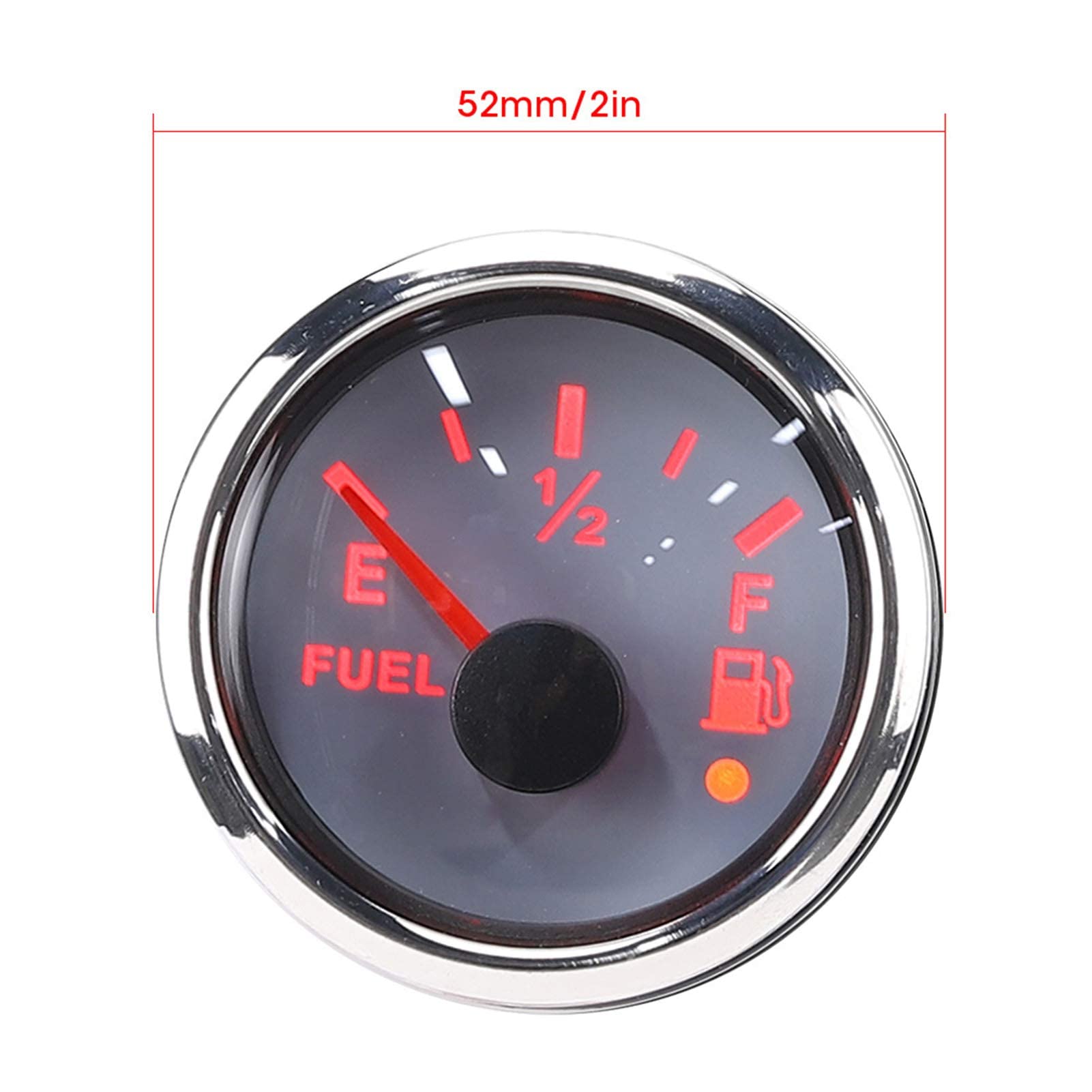 KIMISS Indicatore Livello Carburante, Indicatore del Livello del Carburante 2 Pollici Allarme Intelligente IP67 Strumento per Auto Marine Impermeabile Acciaio