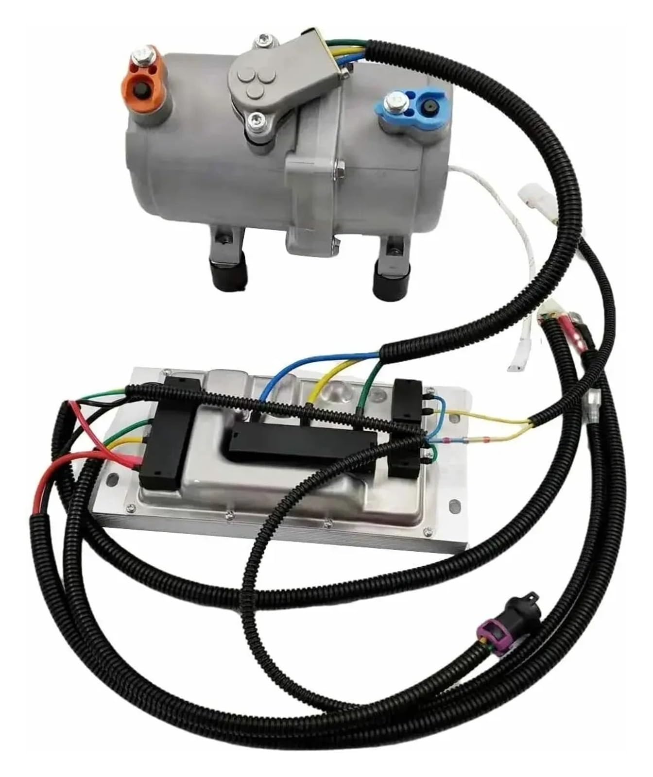 Srtyghpok 1 Set 24V Car Electric Air Conditioning Compressor, 12V/24V With Control Panel, Low Noise, Fits Truck, Bus, Car, Boat, Tractor(1 Set 24V)