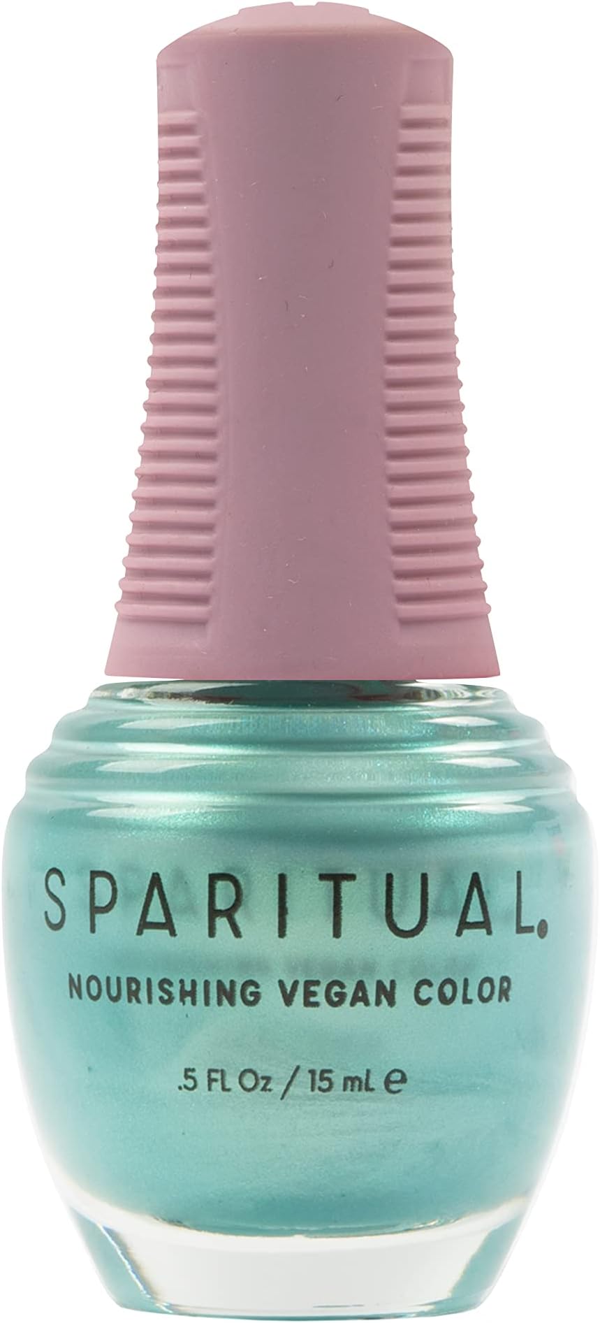SpaRitual Nourishing Vegan Nail Polish 'Northern Lights Laughing' | Teal Shimmer Nail Color from the Inspiring Collection | 0.5 fl oz