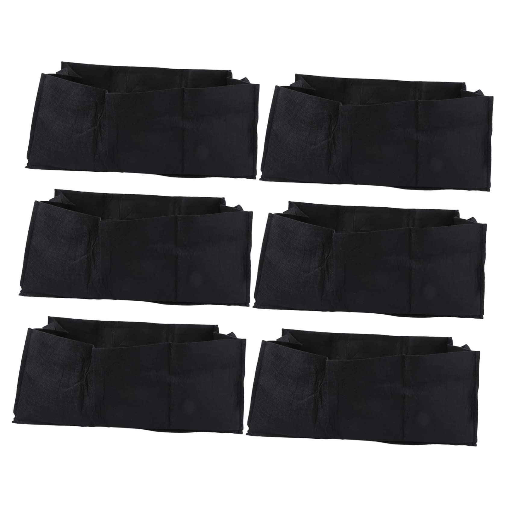 UKCOCO 6 Stück Stofftöpfe Anlage wachsender Beutel Taschen wachsen groß Pflanztaschen gartenwerkzeuge Garten wergzeug pflanzfass gemüse Wachstumssack Pflanzenwachstumsbeutel Black