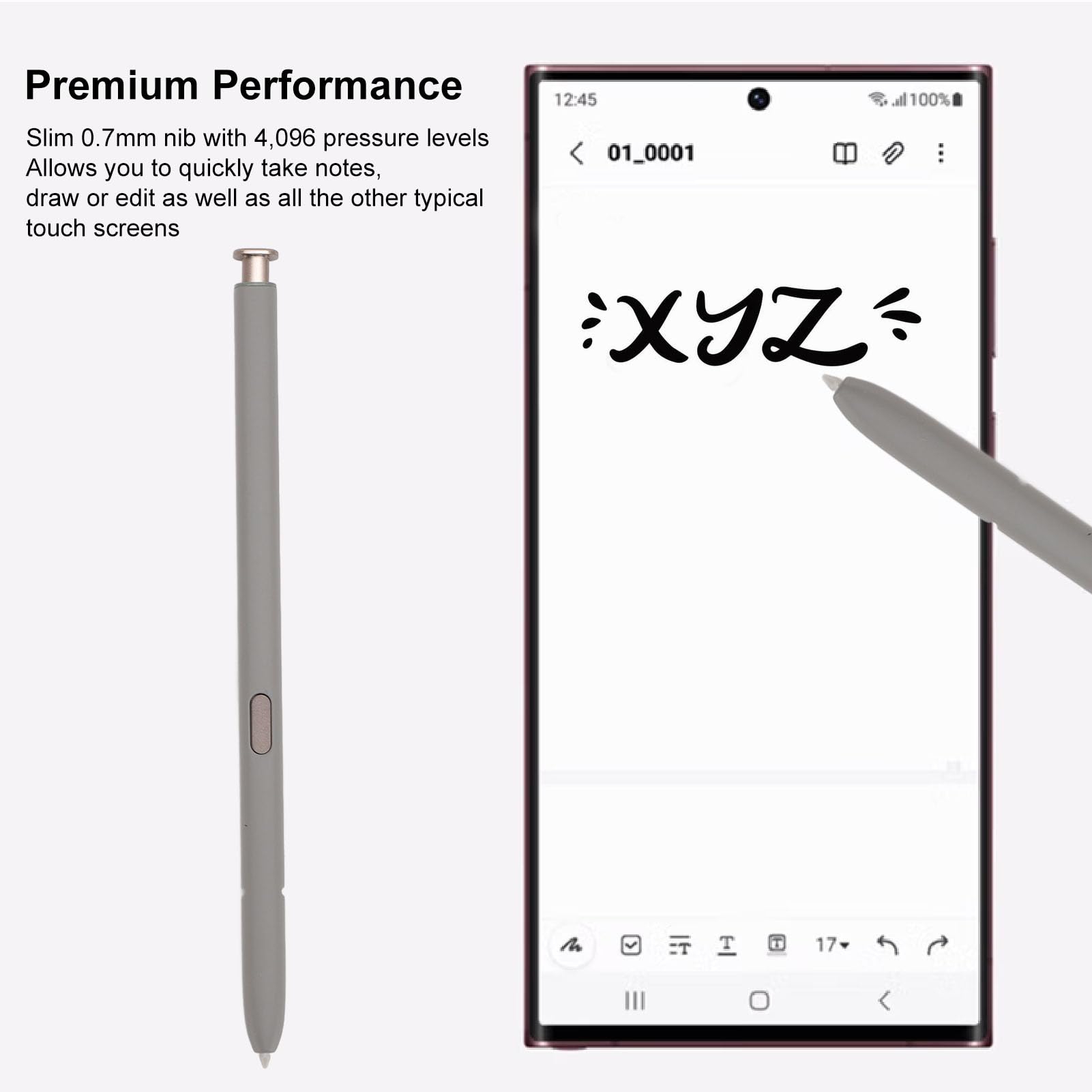 SIXRUN Penna Touchscreen di Precisione, Punta da 0,7 Mm con 4096 Livelli di Pressione per Dispositivi Touch (Giallo e grigio chiaro)