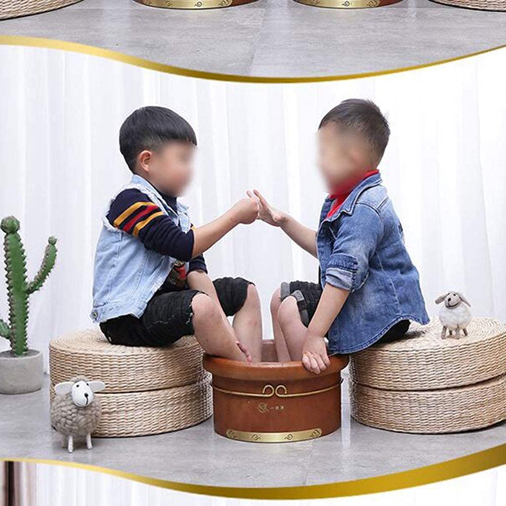 Wiadro do kąpieli z naturalnego drewna, drewniana miska do kąpieli do użytku domowego z pokrywką, beczka do kąpieli do stóp dla dorosłych dzieci, beczka do pedicure dla osób starszych, naturalna