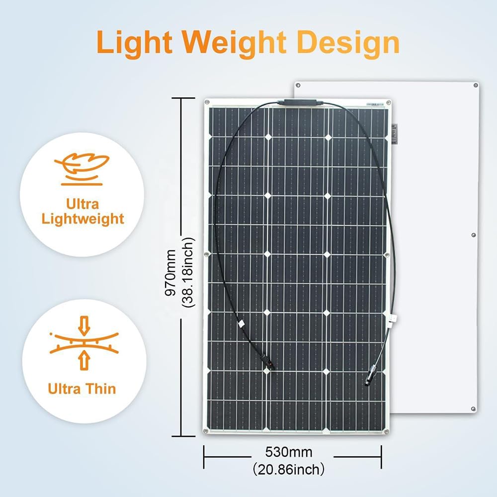 Pannello Solare Portatile Pannello Solare Di Ricambio Modulo Solare Pieghevole Array Solare Monocristallino Impermeabile Pannello Solare Flessibile Pannelli Solari Flessibili Camper,100W