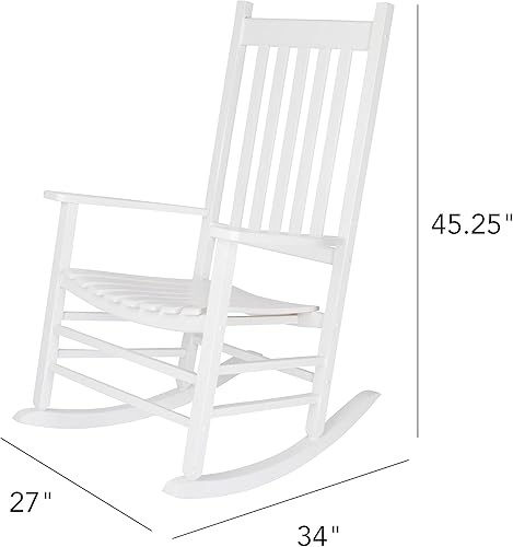 Miniatura 3 de Shine Company Inc Silla mecedora para porche estilo Vermont 4332WT color blanco