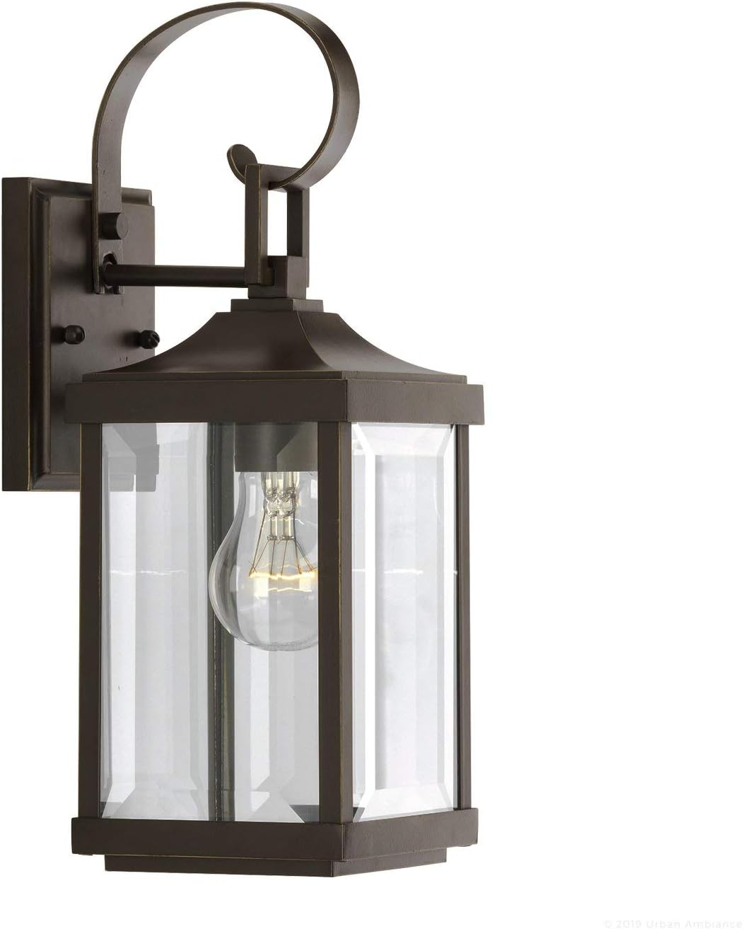 Urban Ambiance Luxury Colonial Outdoor Wall Light, Small Size: 15-1/8" x 5-1/2", with Farmhouse Style Elements, Olde Bronze Finish, UHP1192, Calderdale Collection