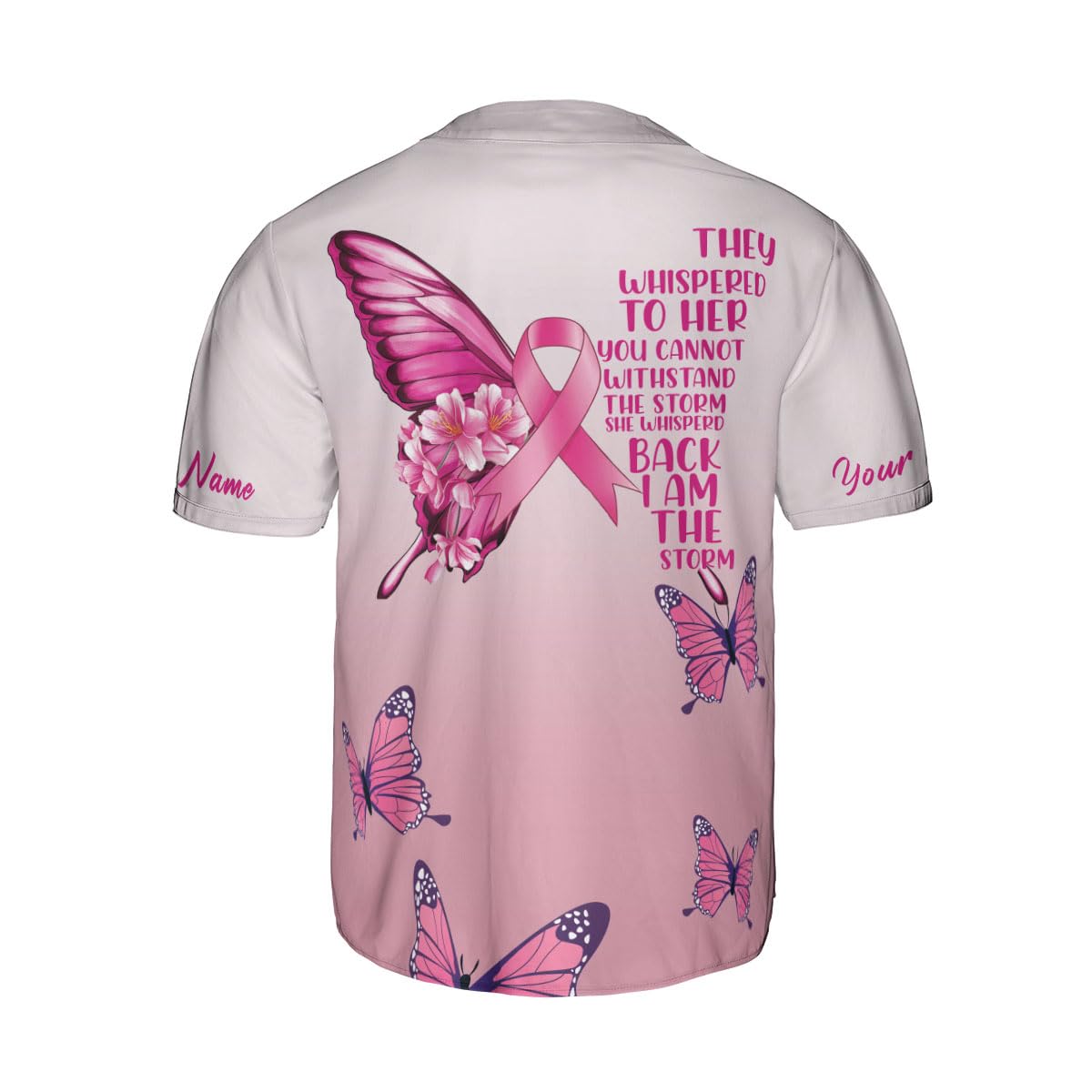 Custom Breast Cancer Jersey, Pink Ribbon Baseball Jersey, Breast Cancer Awareness Tshirt for Women Survivor Pink Ribbon Gifts 9
